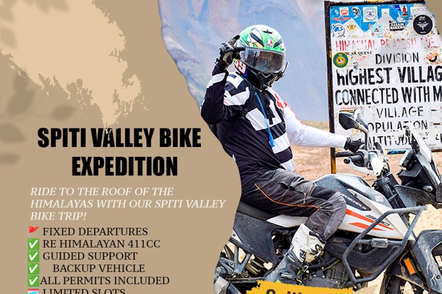 Spiti bike trip from Manali rider at Kunzum Pass