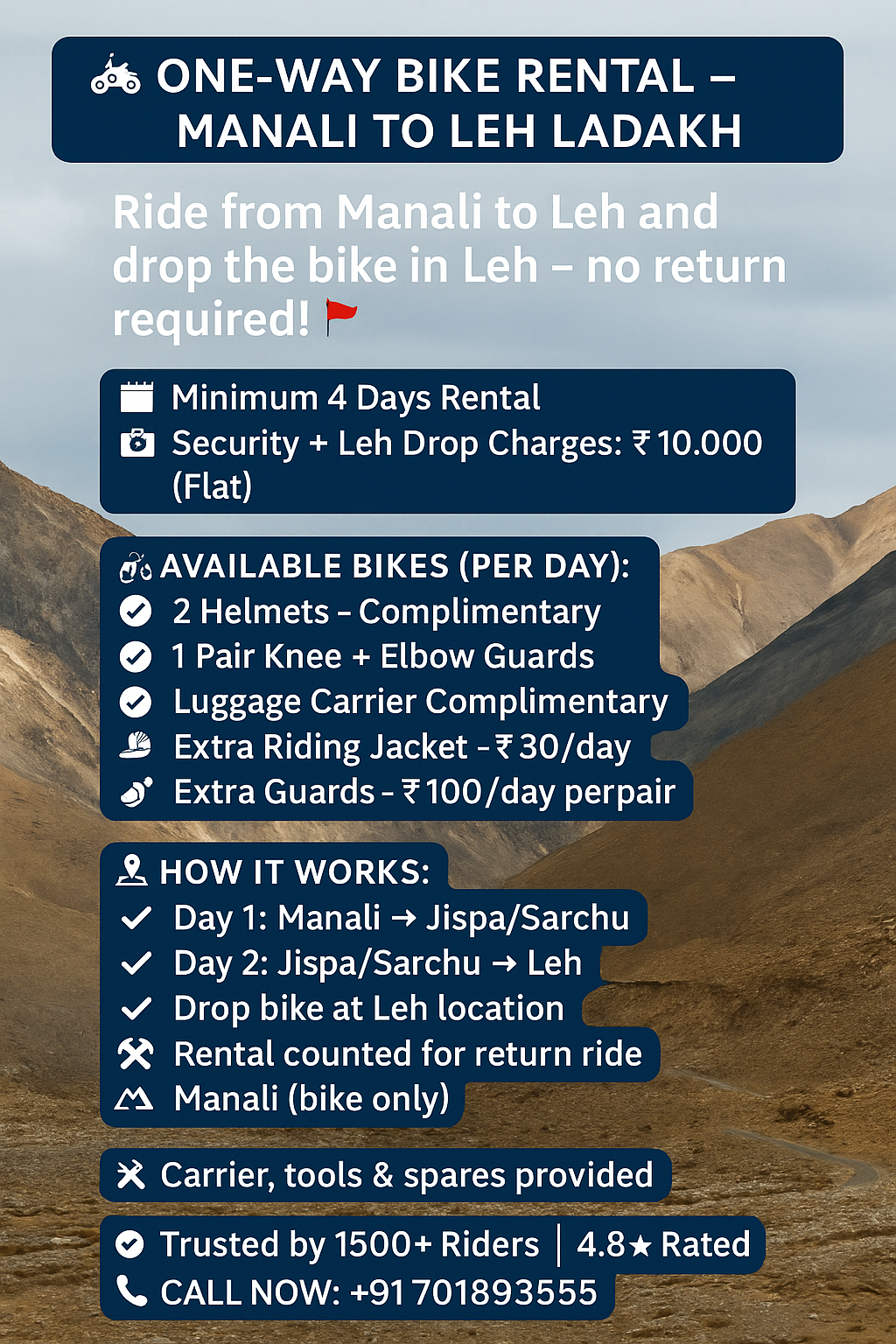Bike Rental Policy –  (TMA) Manali