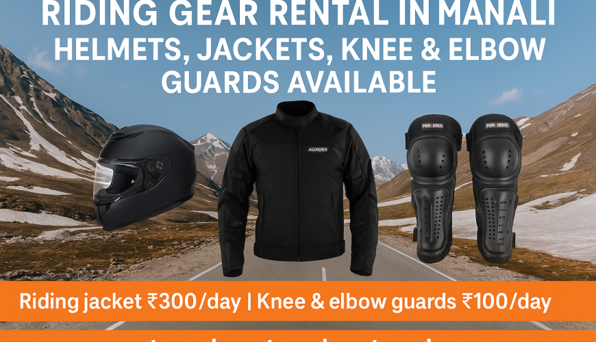 Riding Gear Rental in Manali – Helmet, Riding Jacket Level 2, Knee & Elbow Guards – Affordable Safety Equipment by Travel Master Adventure