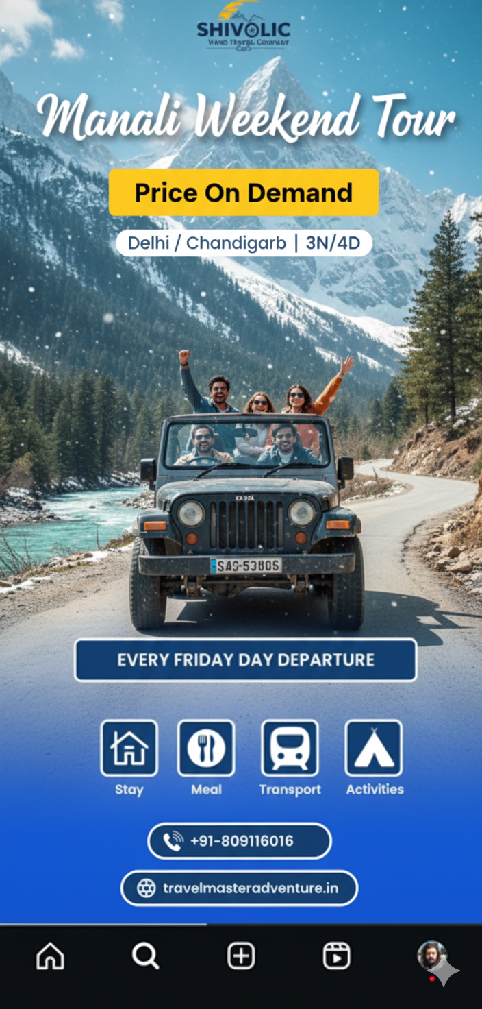 Manali Scooty Tour 3 Nights 4 Days – Offbeat Waterfalls & Scenic Himalayan Routes